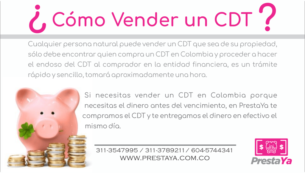 como vender un CDT en Colombia
